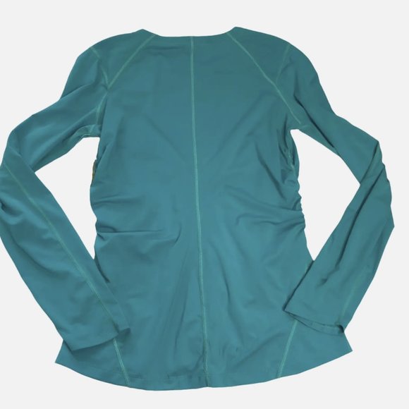 TITLE NINE Teal Zip Pullover Rash Guard Swim Shirt Women's M Svelte Sunbuster LS - Picture 5 of 12